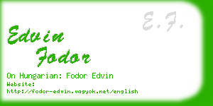 edvin fodor business card